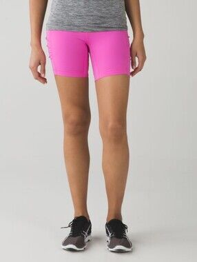 Lululemon Athletica Speed Track Pink Paradise Hot Pink Workout Shorts | Size 8